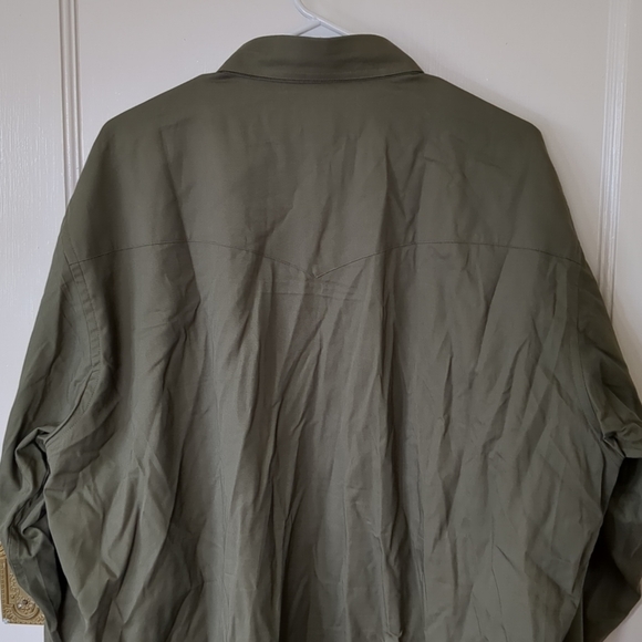 Schaefer Long Sleeve Button Down Shirt XXL Green Made In Texas USA 18 1/2 X 37 - Picture 2 of 9